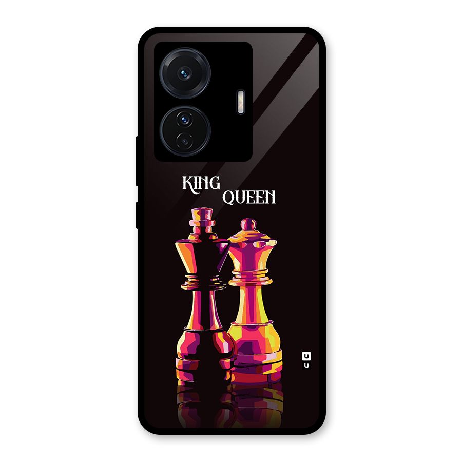 King Queen Glass Back Case for Vivo T1 Pro