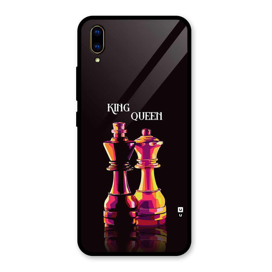 King Queen Glass Back Case for Vivo V11 Pro