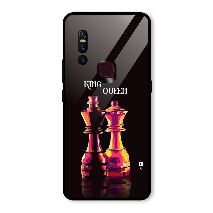 King Queen Glass Back Case for Vivo V15