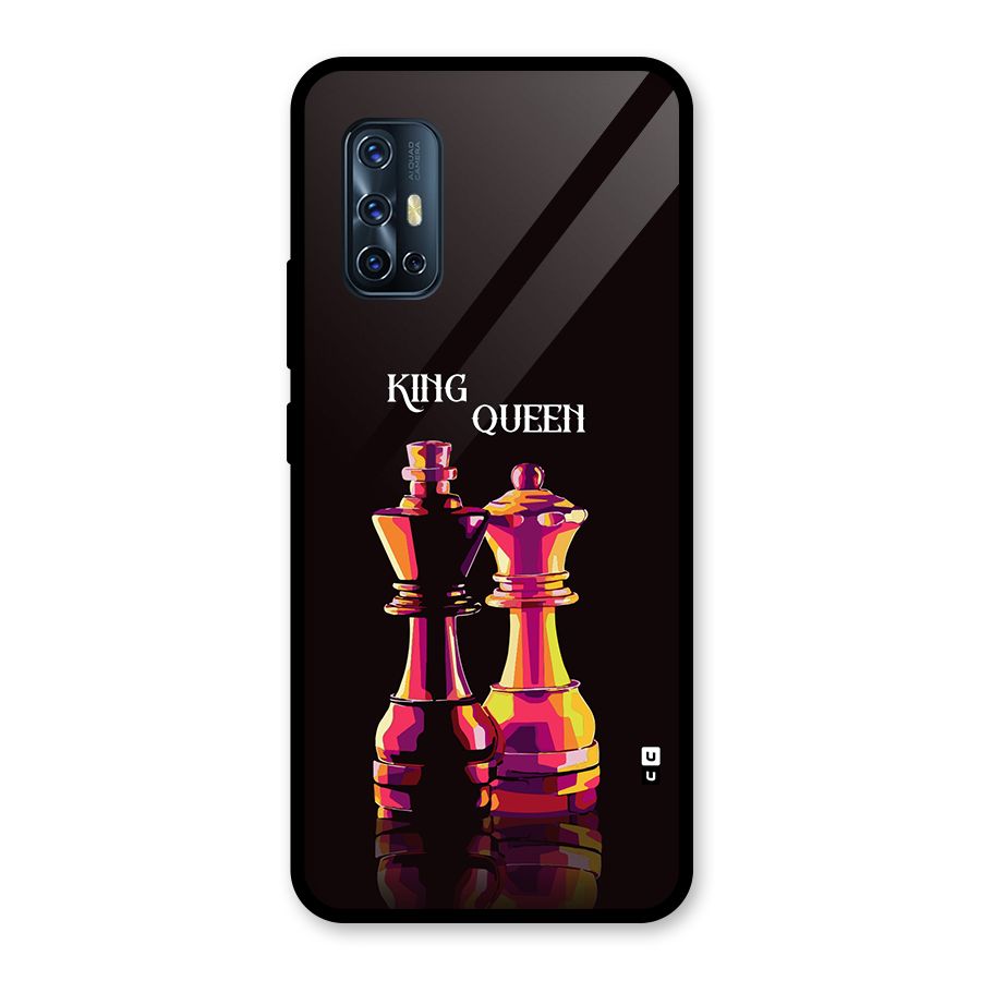 King Queen Glass Back Case for Vivo V17