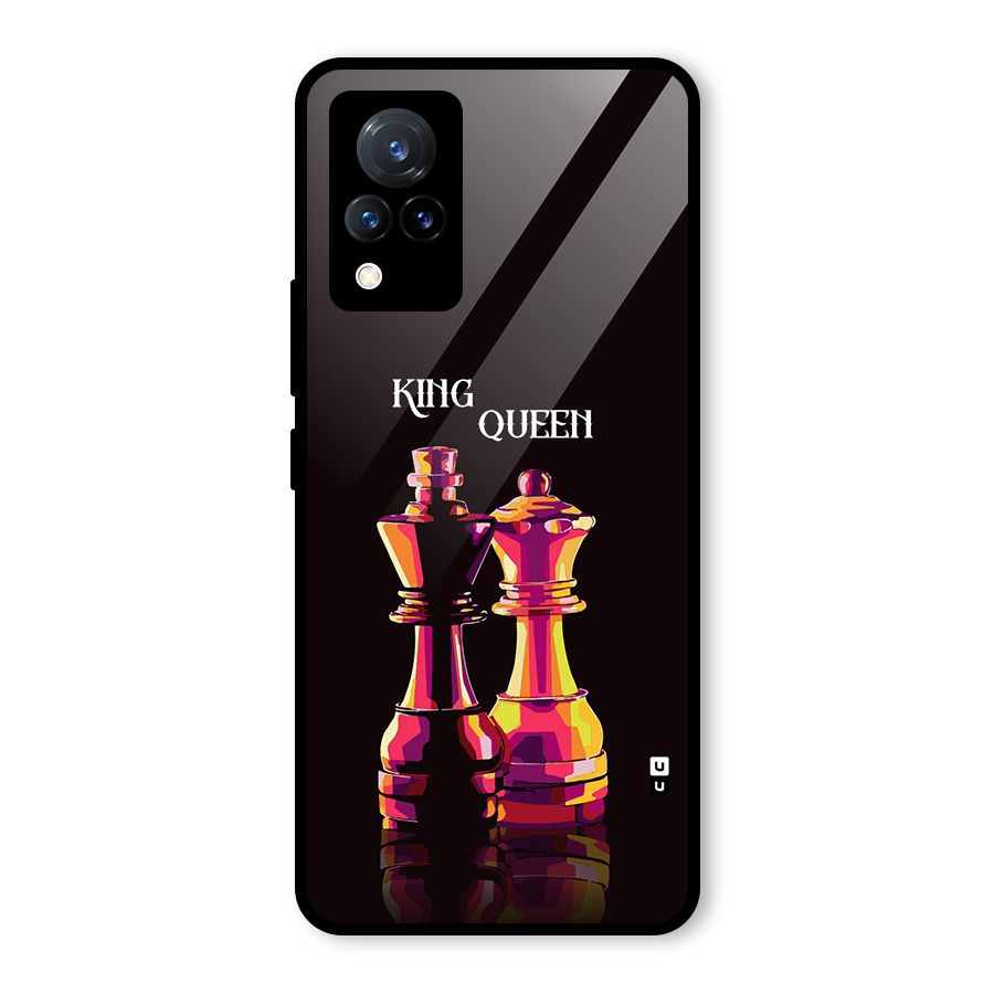 King Queen Glass Back Case for Vivo V21 5G