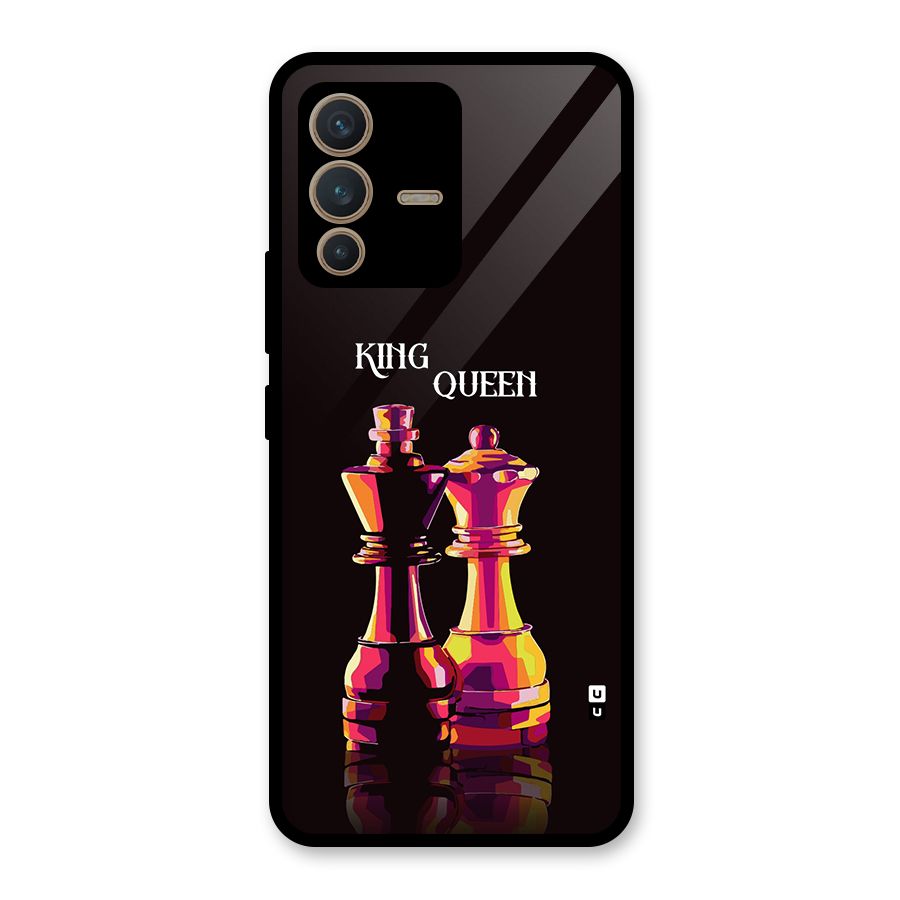 King Queen Glass Back Case for Vivo V23 5G