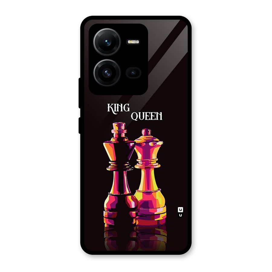 King Queen Glass Back Case for Vivo V25