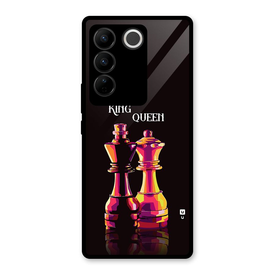 King Queen Glass Back Case for Vivo V27