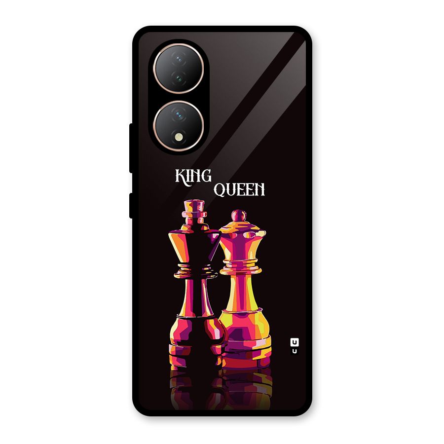 King Queen Glass Back Case for Vivo Y100