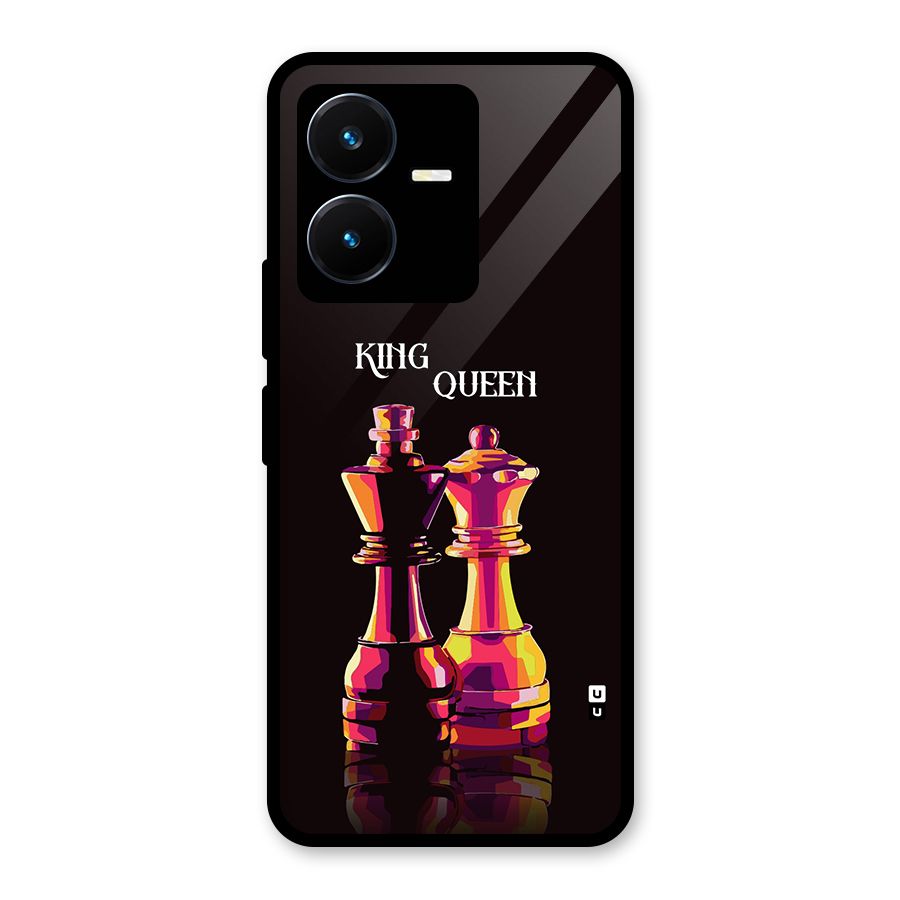 King Queen Glass Back Case for Vivo Y22