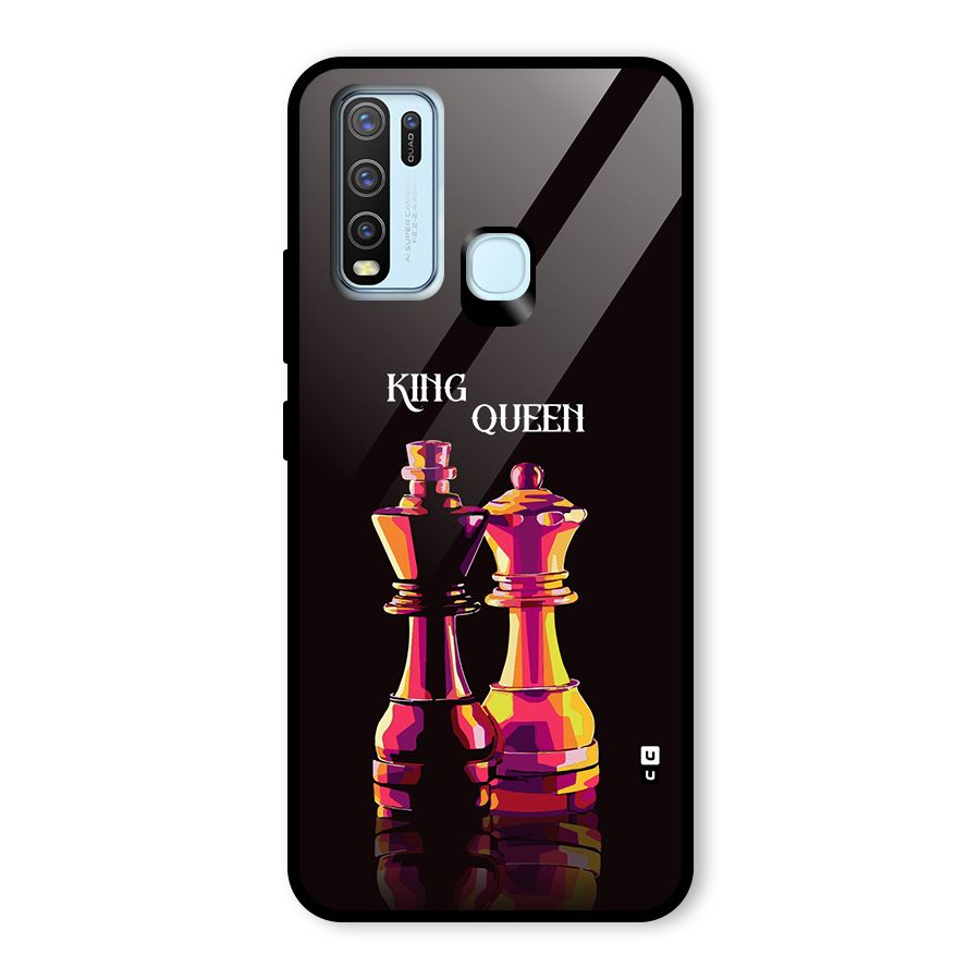 King Queen Glass Back Case for Vivo Y30