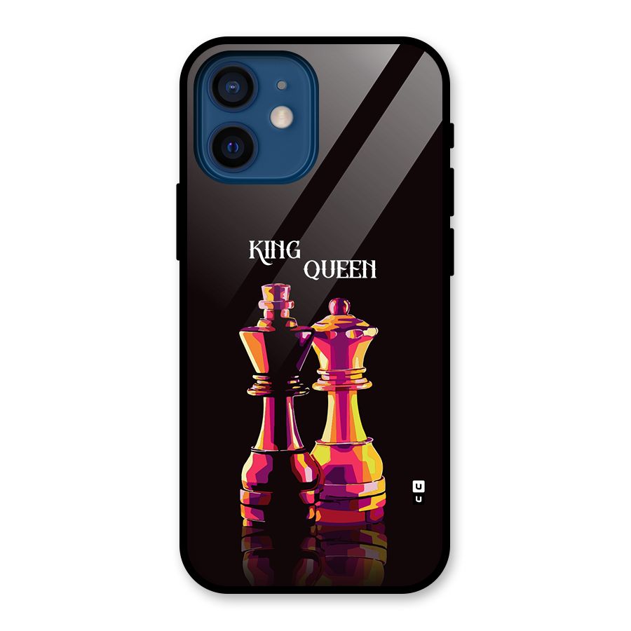 King Queen Glass Back Case for iPhone 12 Mini