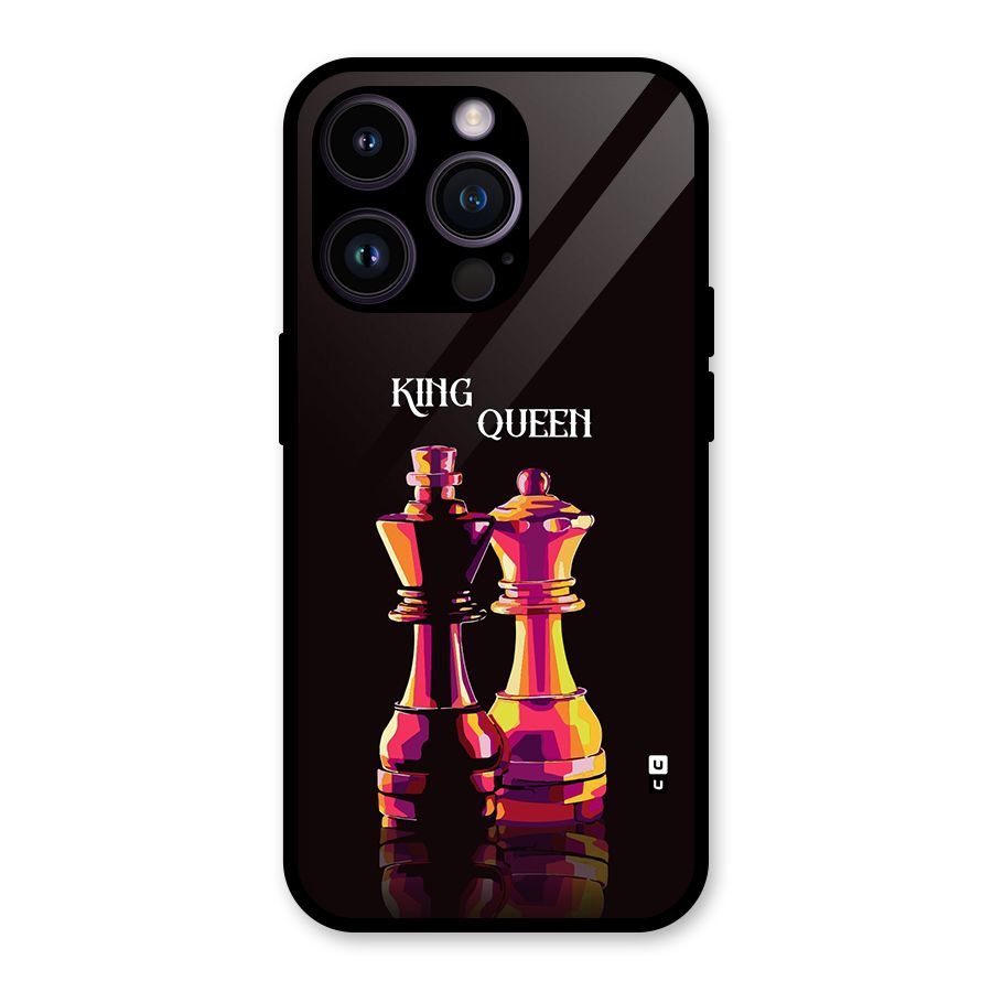 King Queen Glass Back Case for iPhone 14 Pro
