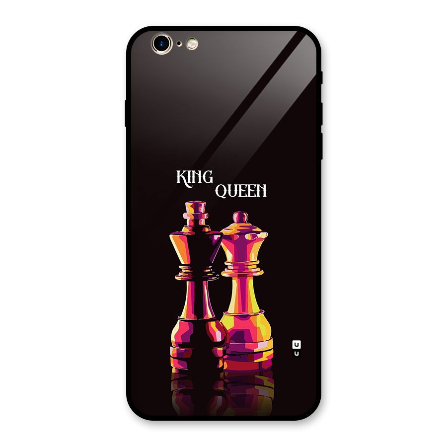 King Queen Glass Back Case for iPhone 6 Plus 6S Plus