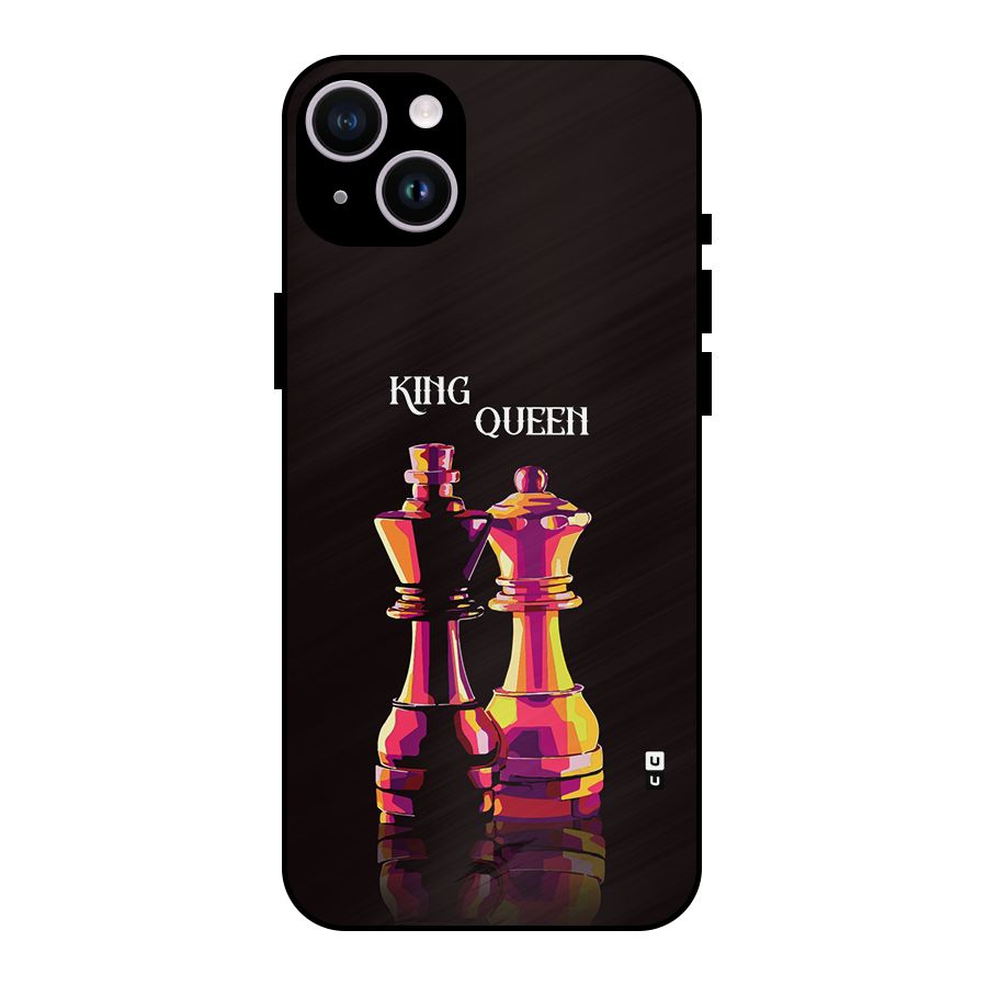 King Queen Metal Back Case for iPhone 14 Plus