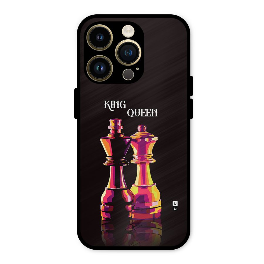 King Queen Metal Back Case for iPhone 14 Pro