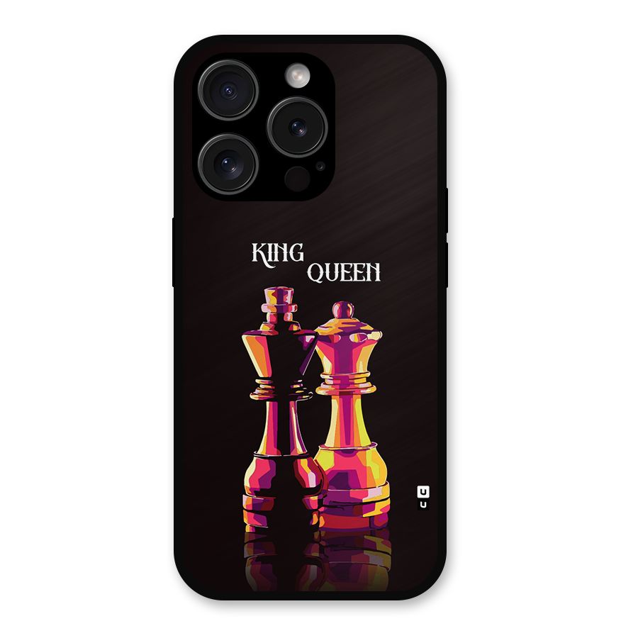 King Queen Metal Back Case for iPhone 15 Pro