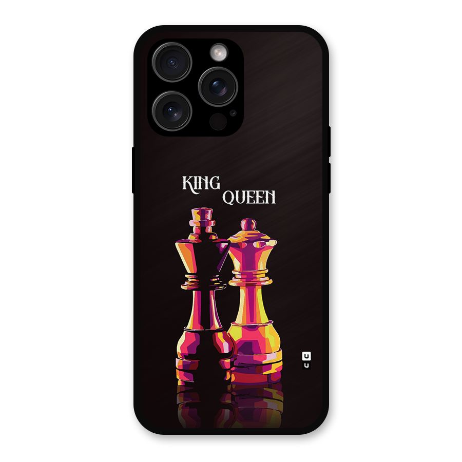 King Queen Metal Back Case for iPhone 15 Pro Max