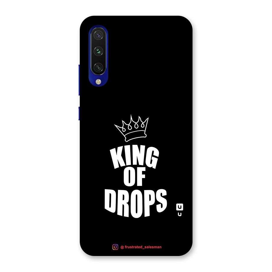 King of Drops Black Glass Back Case for Mi A3