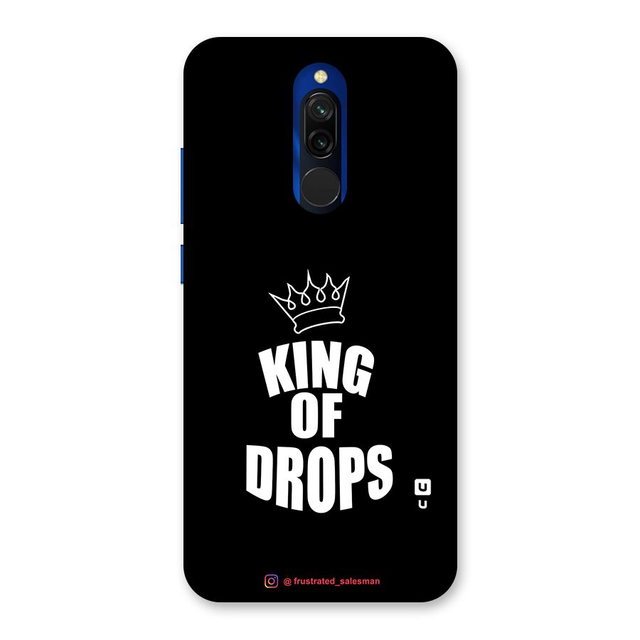King of Drops Black Glass Back Case for Redmi 8