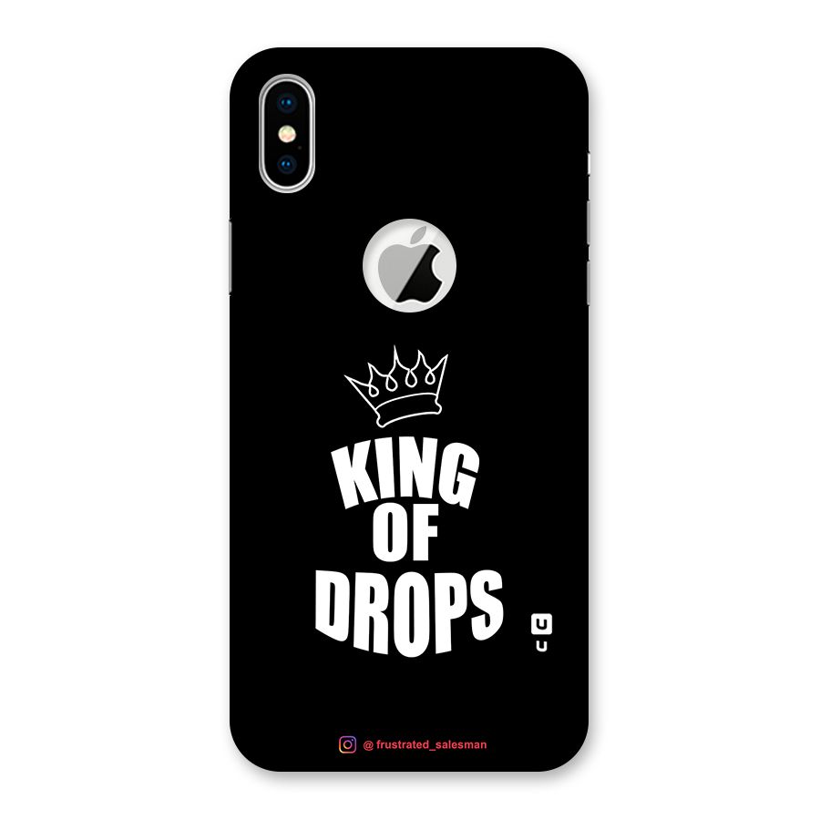 King of Drops Black Back Case for iPhone XS Logo Cut