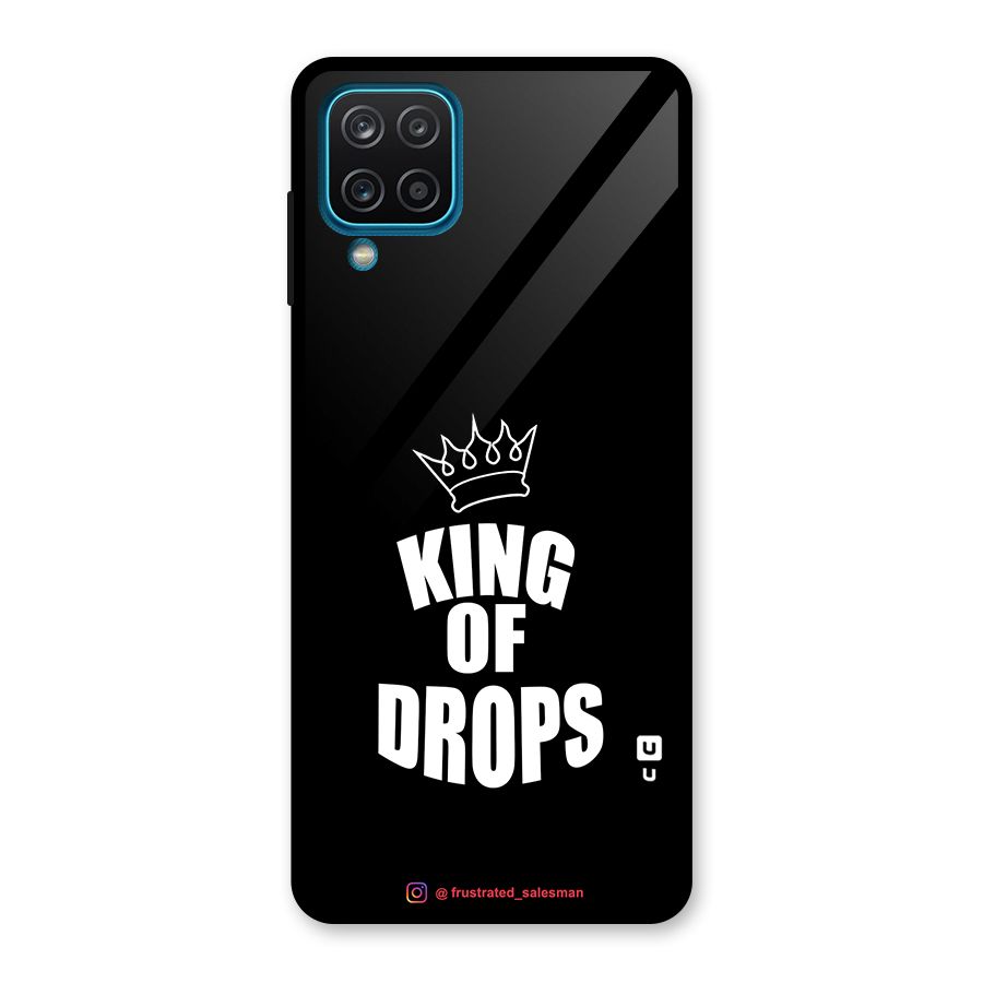 King of Drops Black Glass Back Case for Galaxy A12