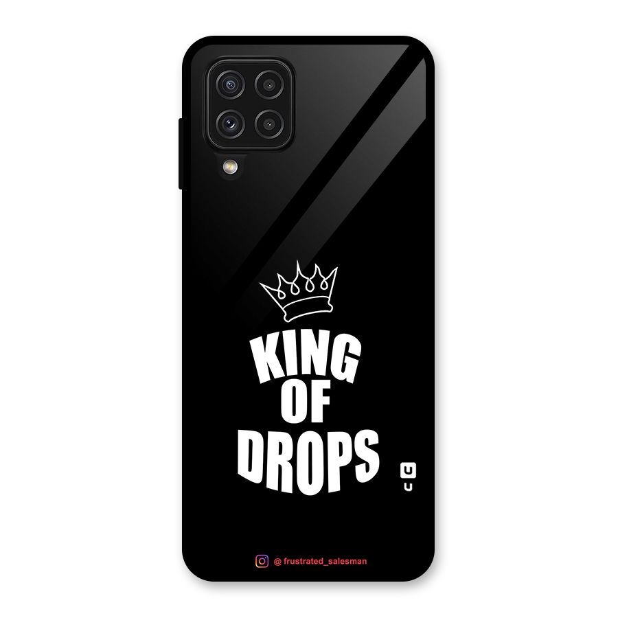 King of Drops Black Glass Back Case for Galaxy A22 4G