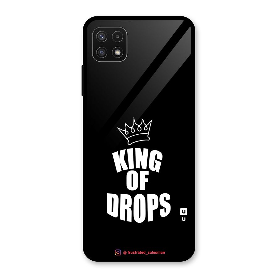 King of Drops Black Glass Back Case for Galaxy A22 5G