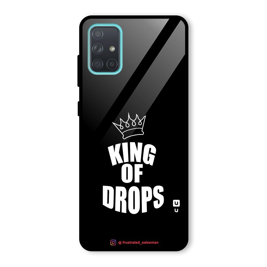 King of Drops Black Glass Back Case for Galaxy A71