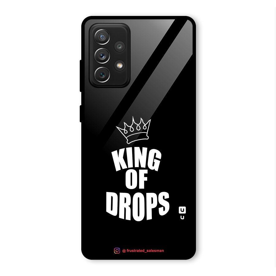 King of Drops Black Glass Back Case for Galaxy A72