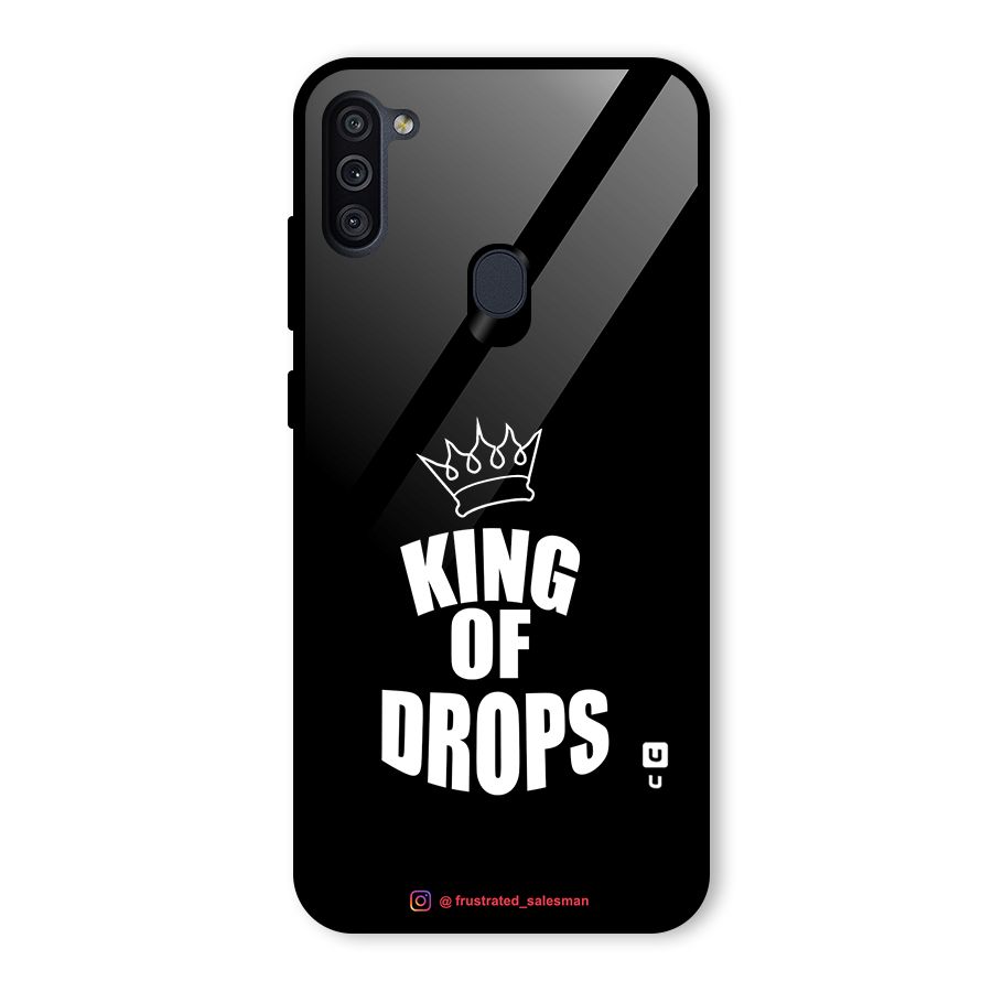 King of Drops Black Glass Back Case for Galaxy M11