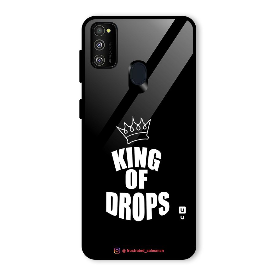 King of Drops Black Glass Back Case for Galaxy M30s