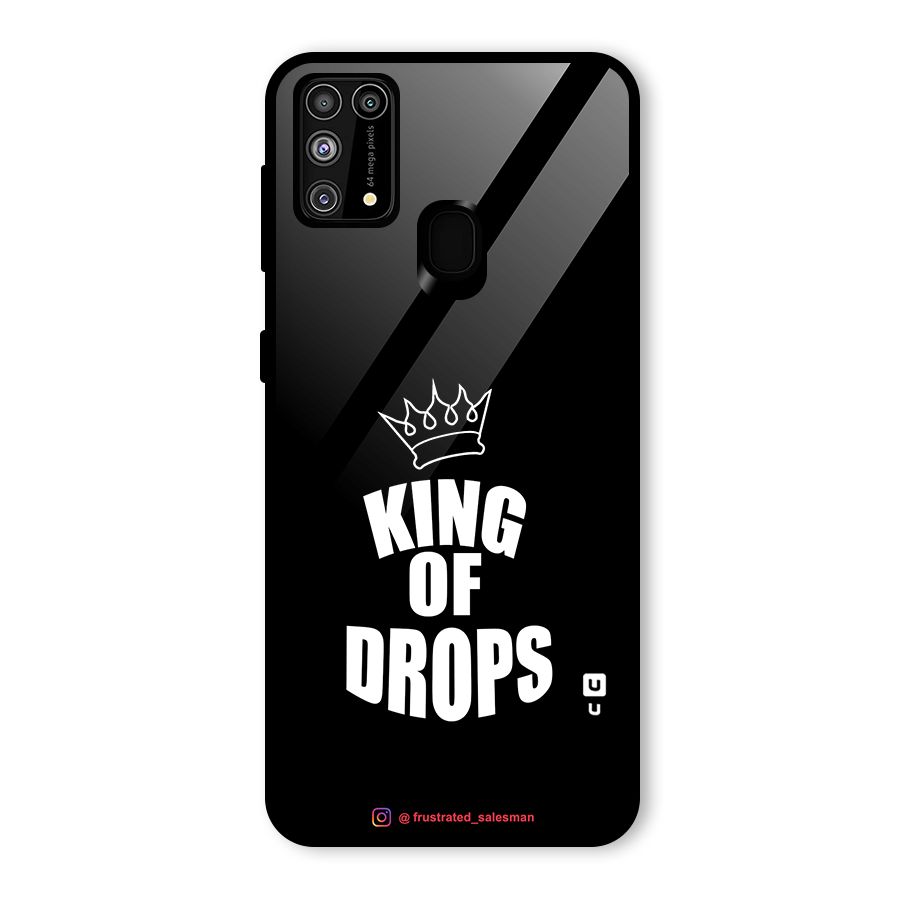 King of Drops Black Glass Back Case for Galaxy M31