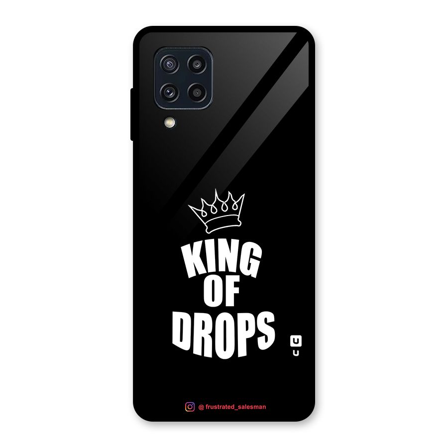 King of Drops Black Glass Back Case for Galaxy M32