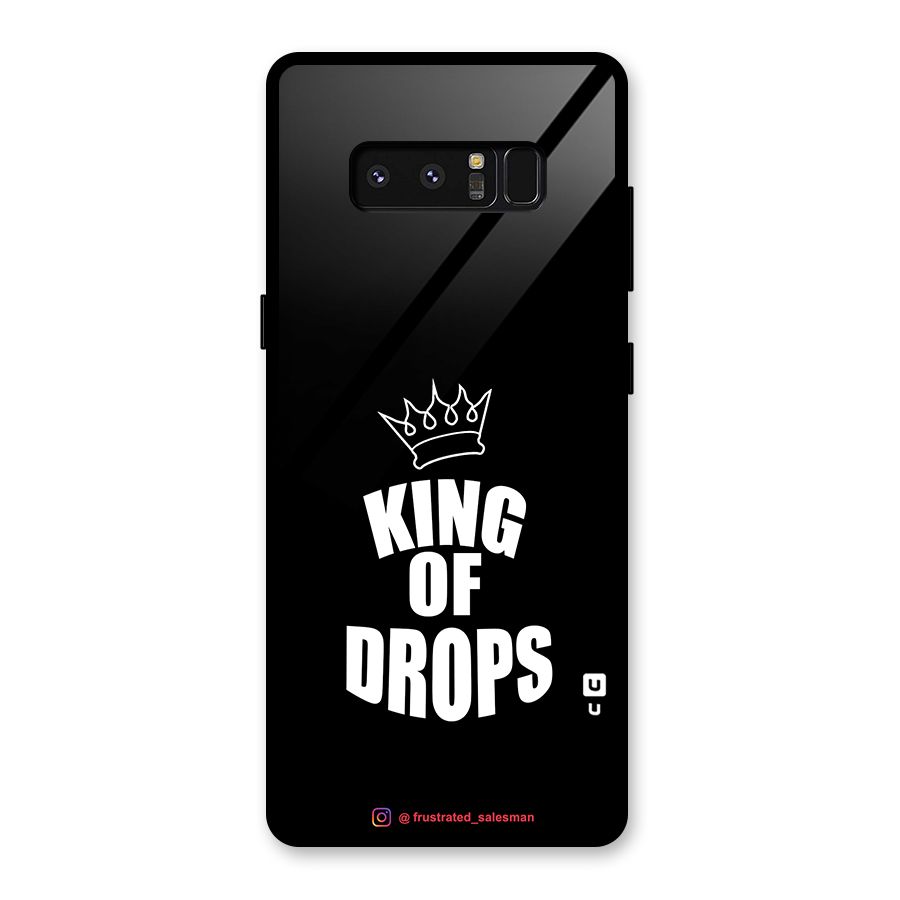 King of Drops Black Glass Back Case for Galaxy Note 8