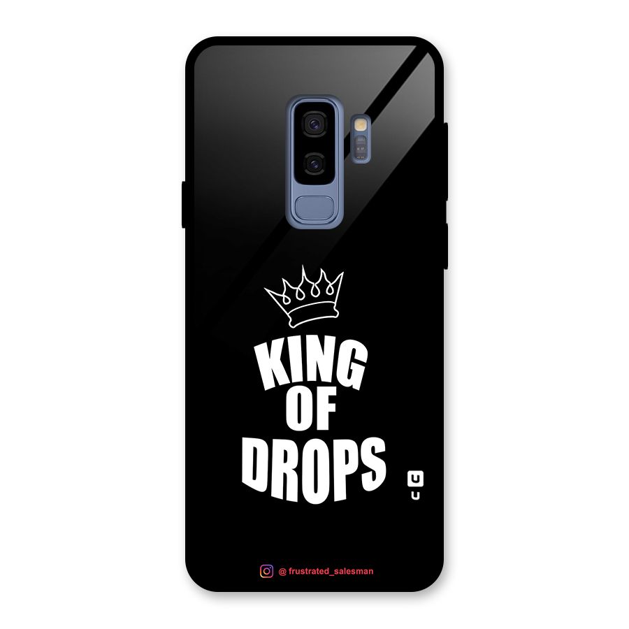 King of Drops Black Glass Back Case for Galaxy S9 Plus