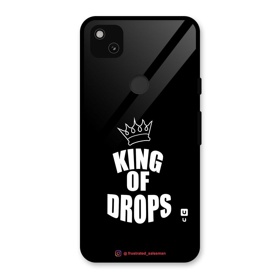 King of Drops Black Glass Back Case for Google Pixel 4a