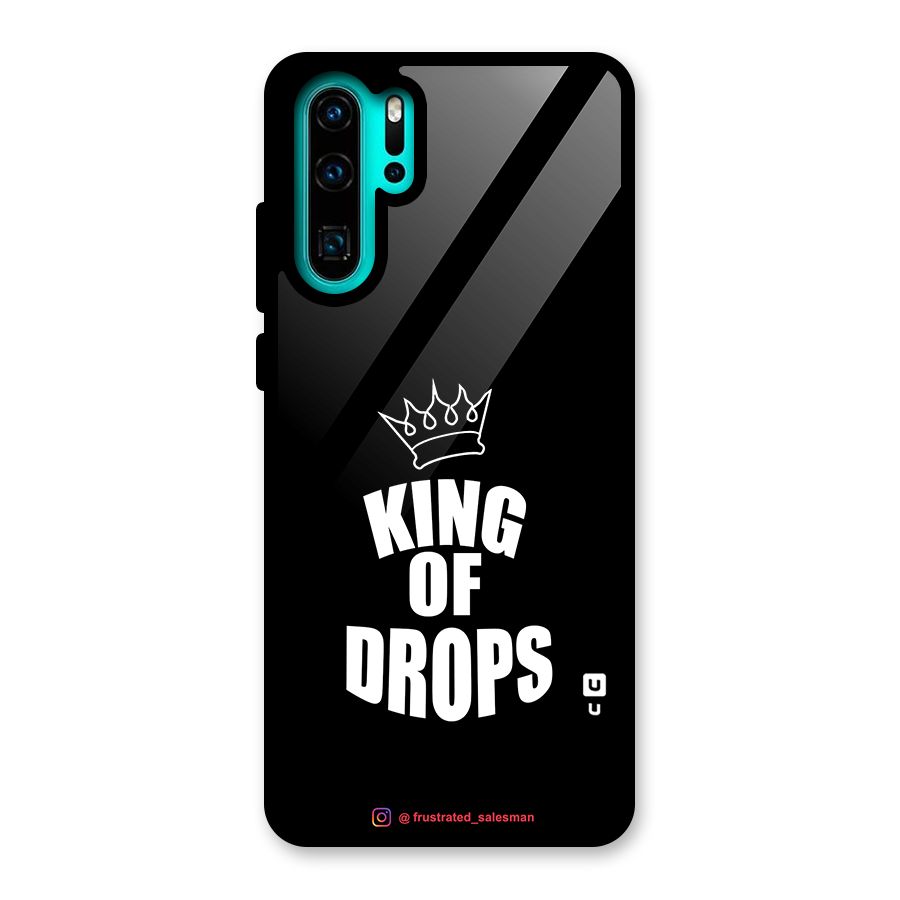 King of Drops Black Glass Back Case for Huawei P30 Pro