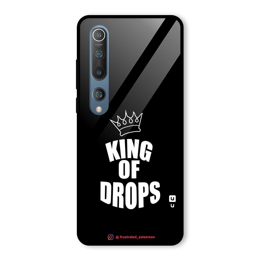 King of Drops Black Glass Back Case for Mi 10