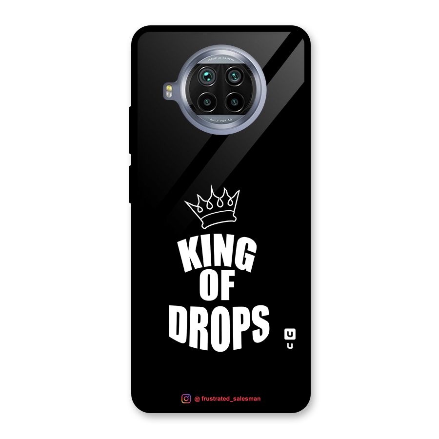 King of Drops Black Glass Back Case for Mi 10i