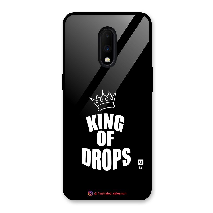 King of Drops Black Glass Back Case for OnePlus 7