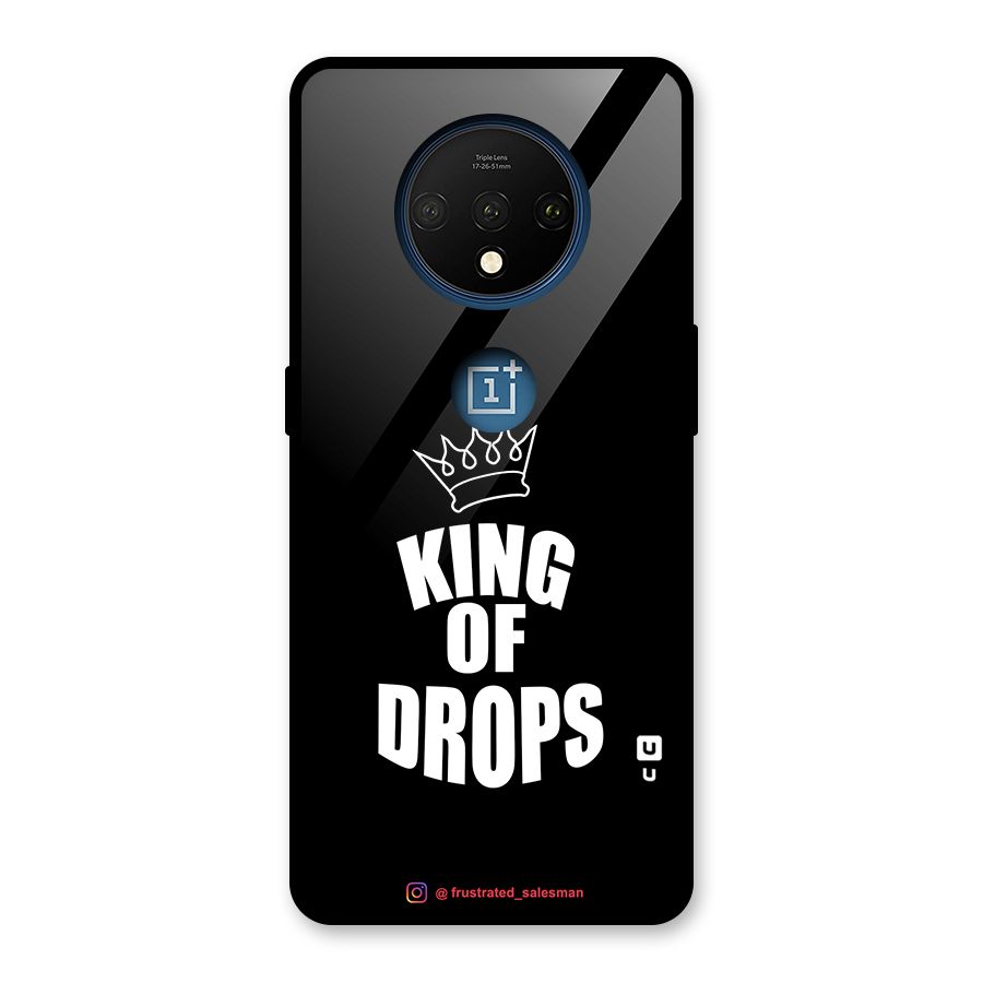 King of Drops Black Glass Back Case for OnePlus 7T