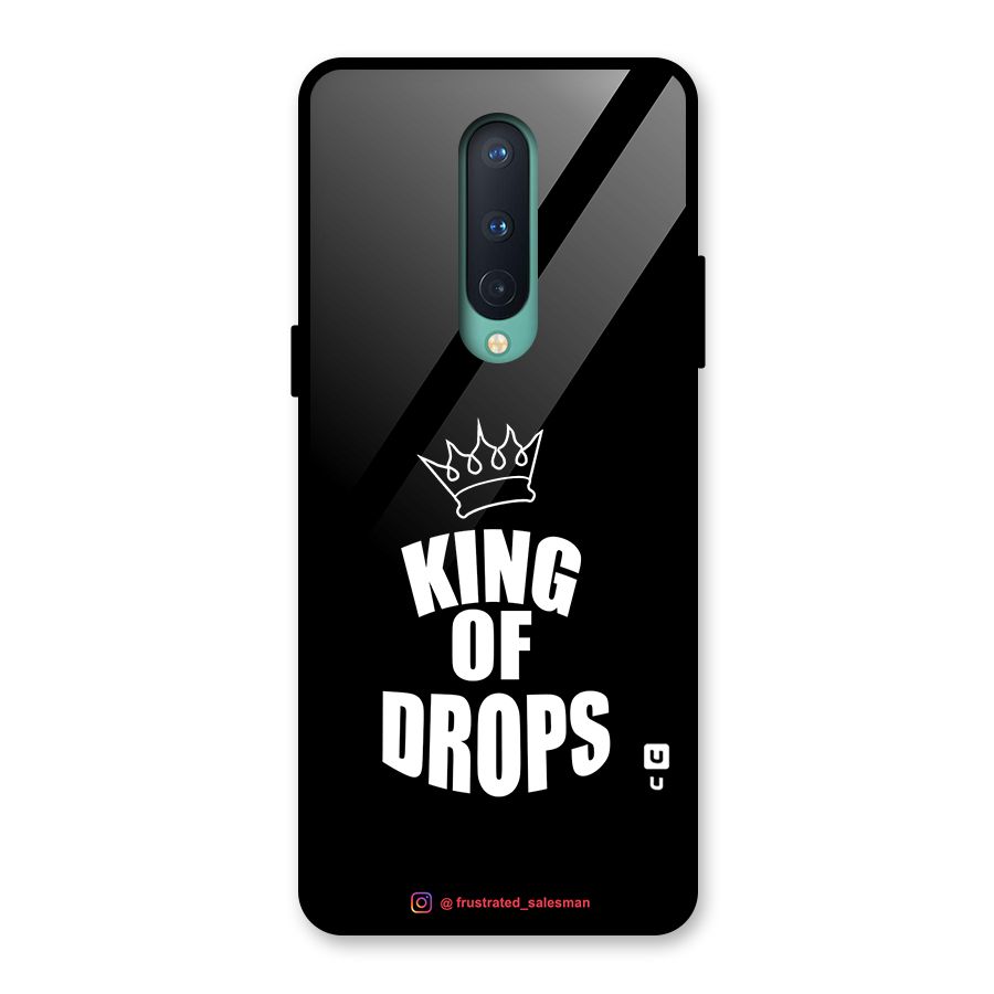 King of Drops Black Glass Back Case for OnePlus 8