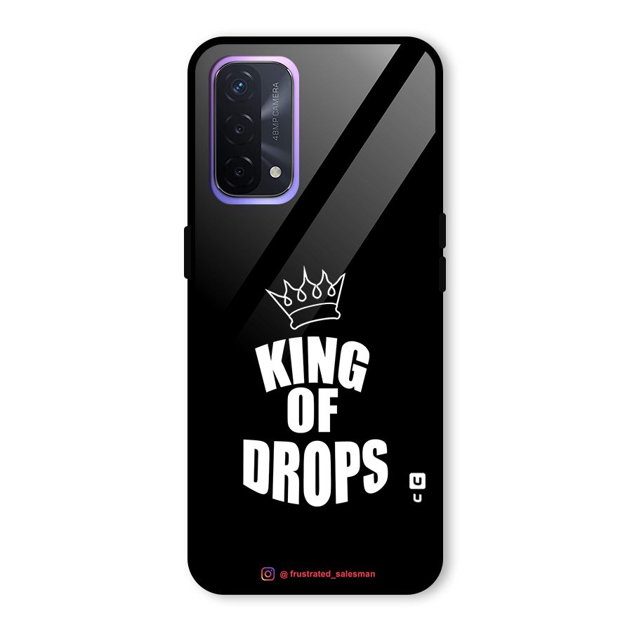 King of Drops Black Glass Back Case for Oppo A74 5G