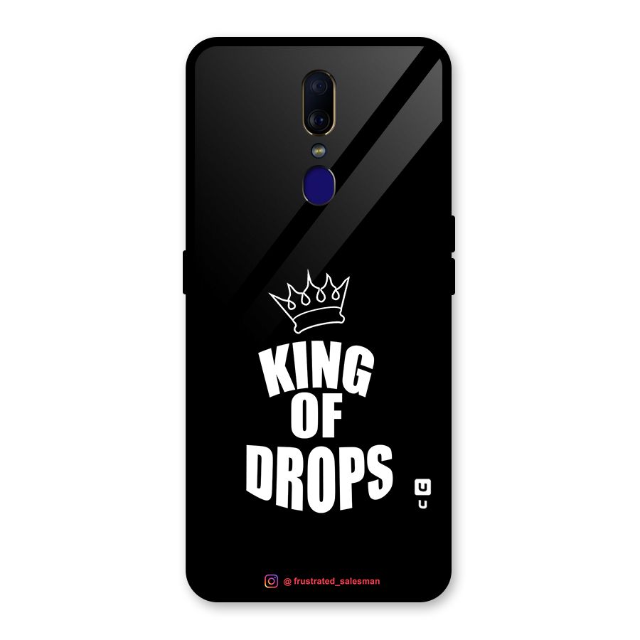 King of Drops Black Glass Back Case for Oppo F11