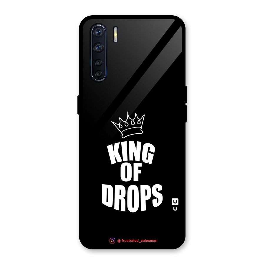 King of Drops Black Glass Back Case for Oppo F15