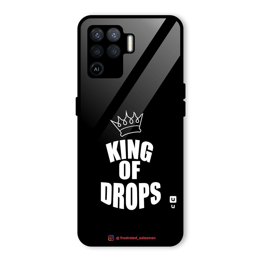 King of Drops Black Glass Back Case for Oppo F19 Pro