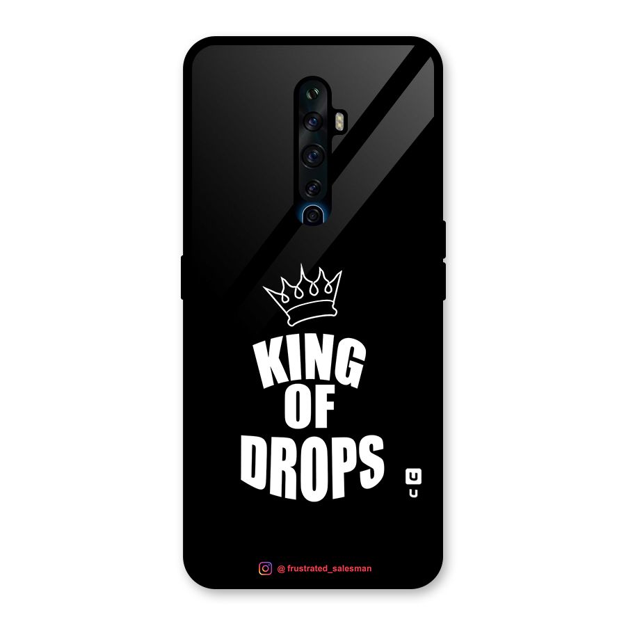 King of Drops Black Glass Back Case for Oppo Reno2 F