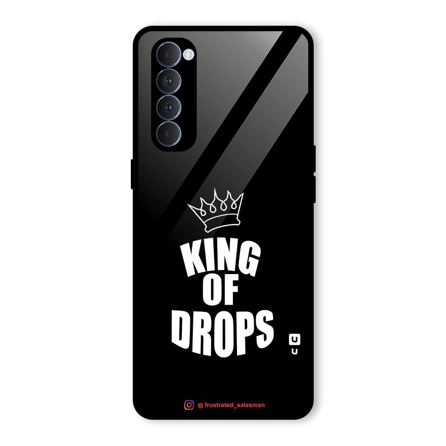 King of Drops Black Glass Back Case for Oppo Reno4 Pro