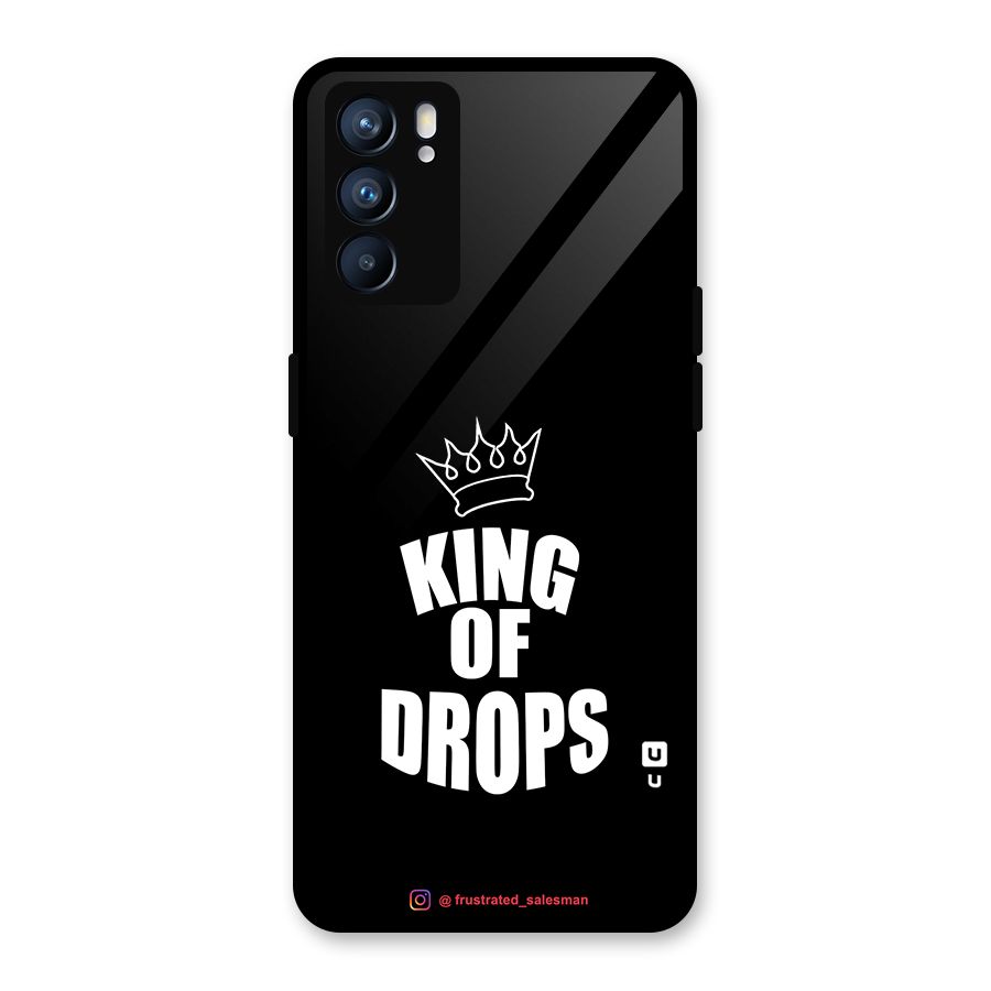 King of Drops Black Glass Back Case for Oppo Reno6 5G