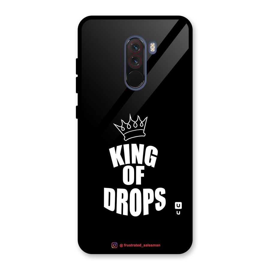 King of Drops Black Glass Back Case for Poco F1