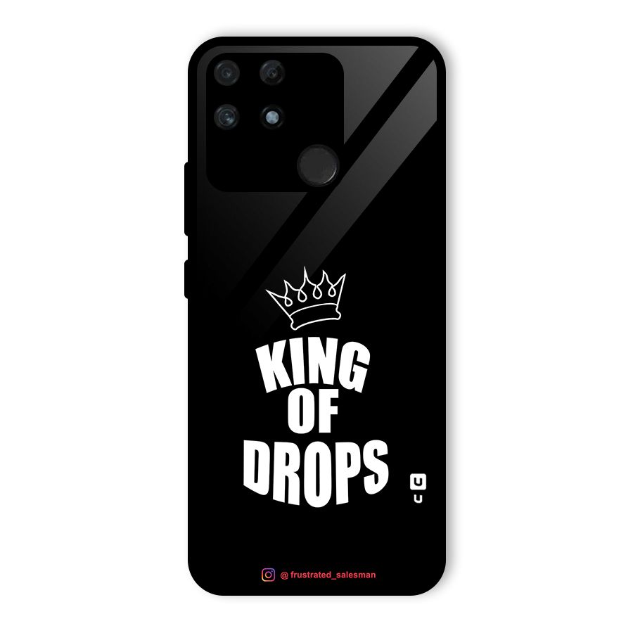 King of Drops Black Glass Back Case for Realme Narzo 50A