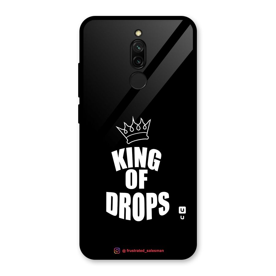 King of Drops Black Glass Back Case for Redmi 8