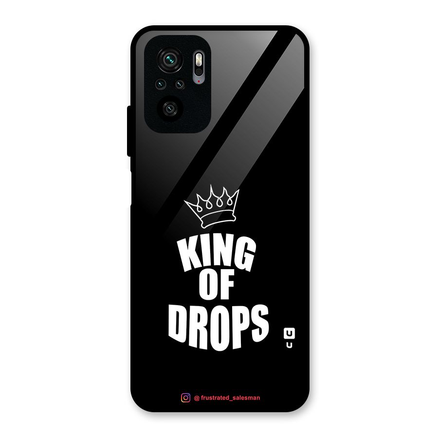 King of Drops Black Glass Back Case for Redmi Note 10S